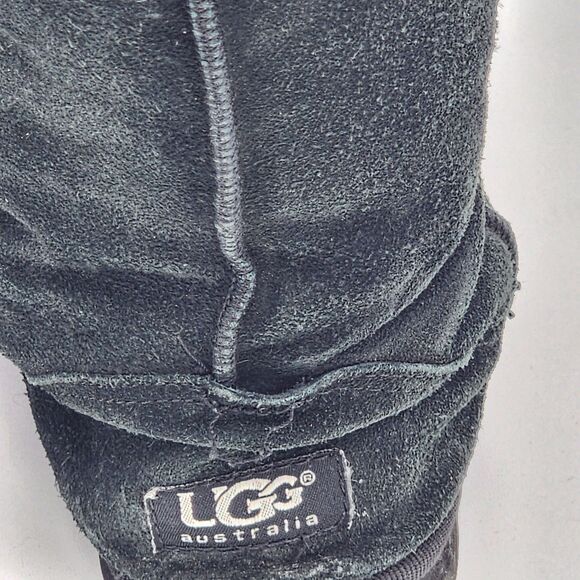 UGG Australia Classic Tall 5815 Sheepskin Suede Black Boots Size 7 - Picture 10 of 12